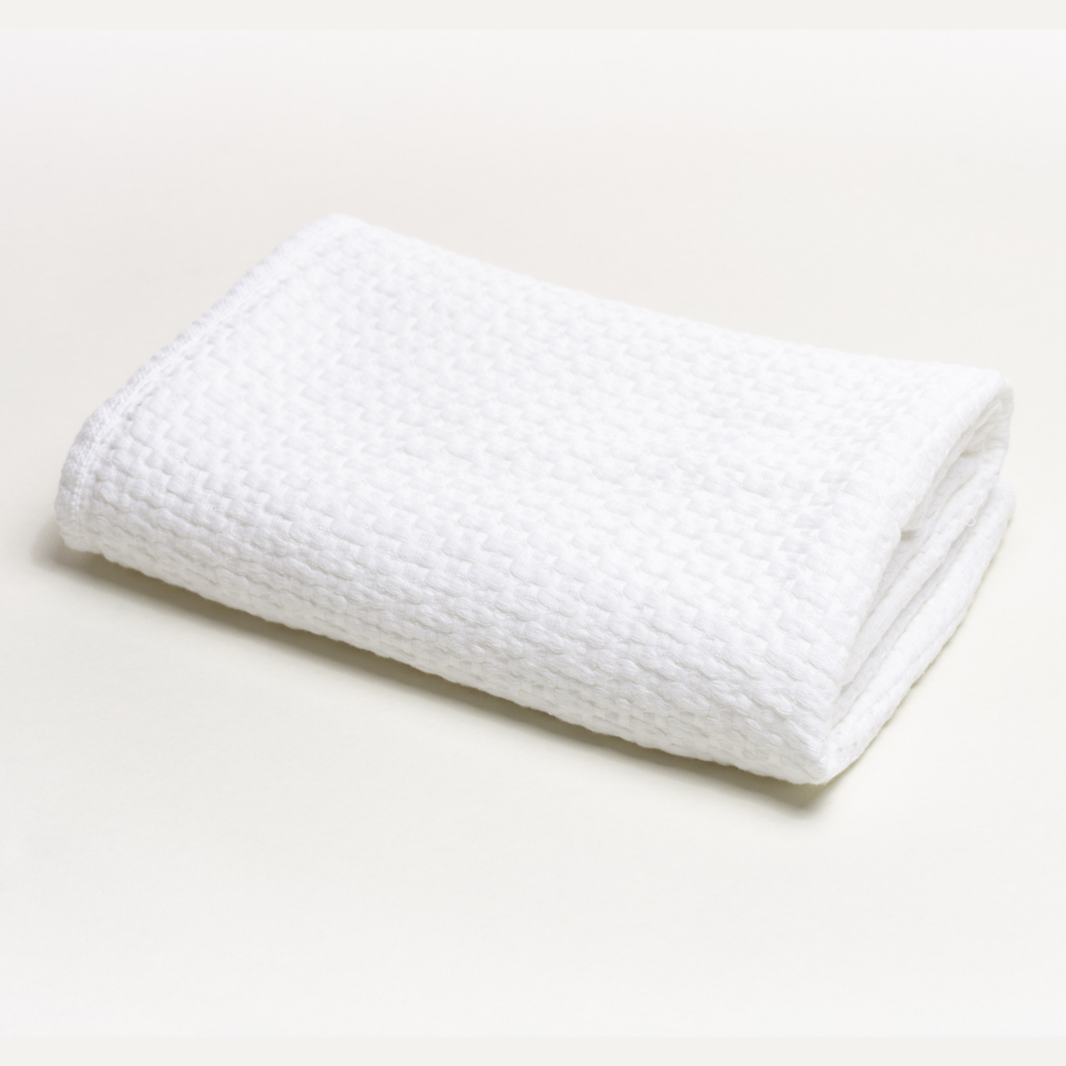 White Stonewashed Basket Weave Crib Blanket