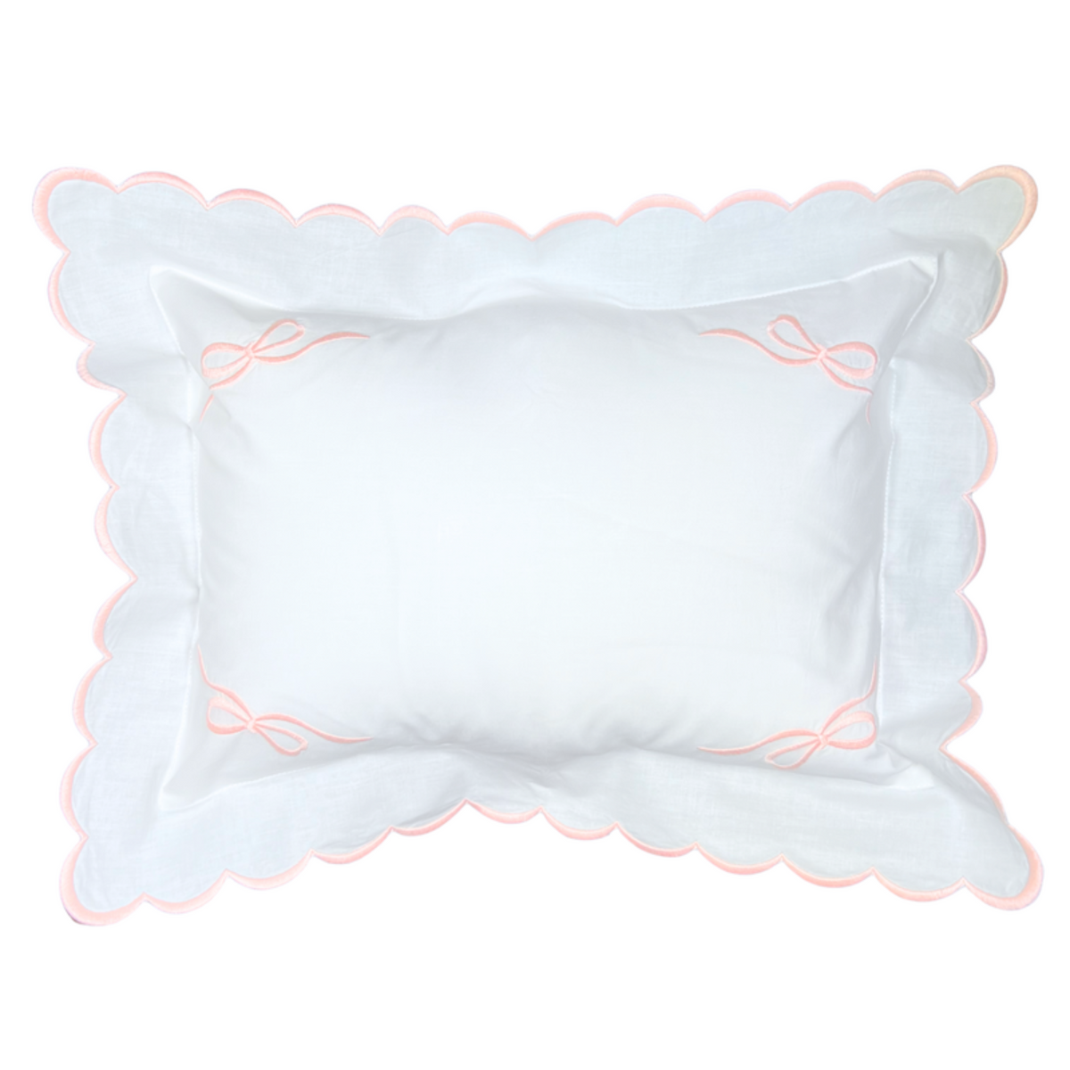 White Four Pink Bows Pillow