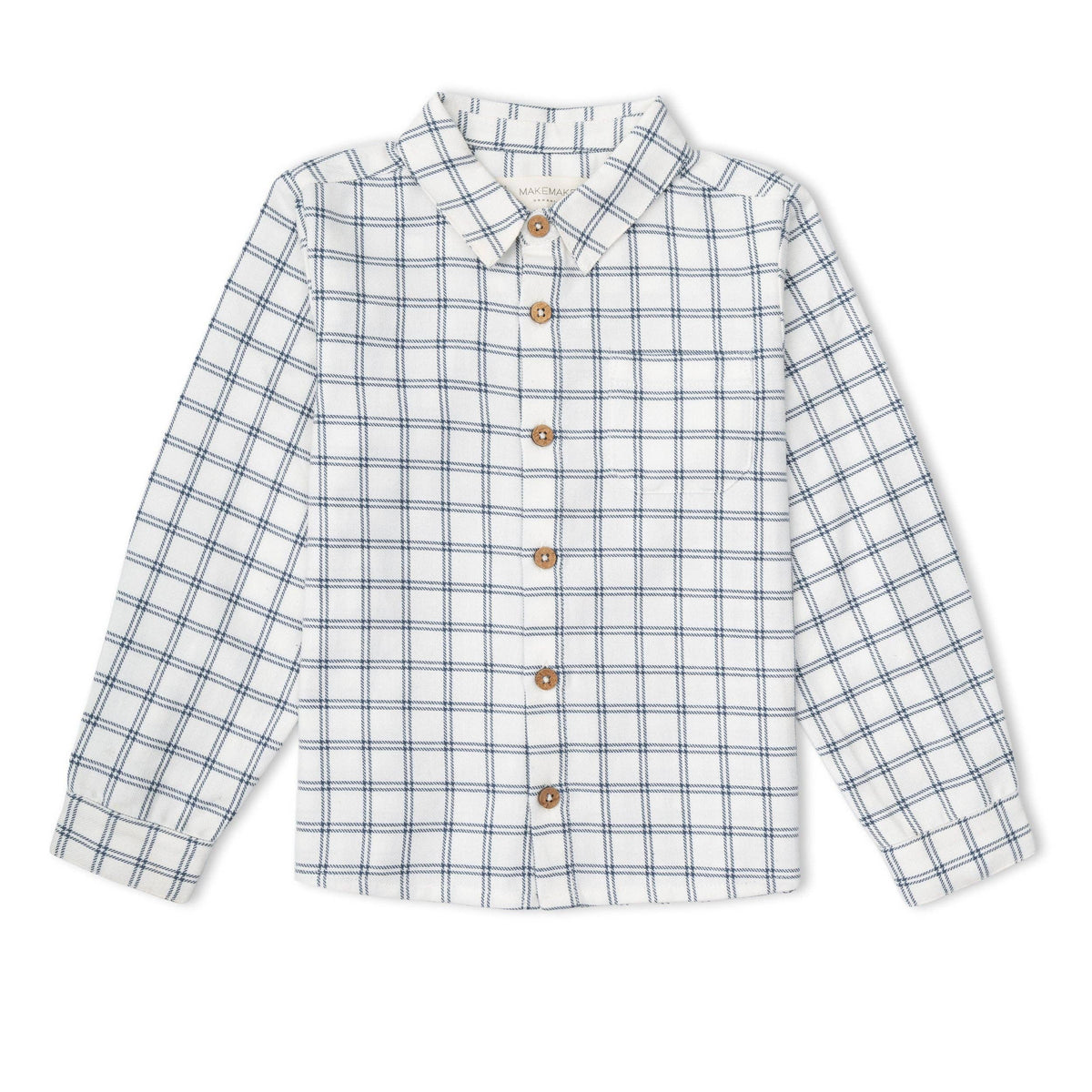 Organic Collared Long Sleeve Shirt - Window Plaids
