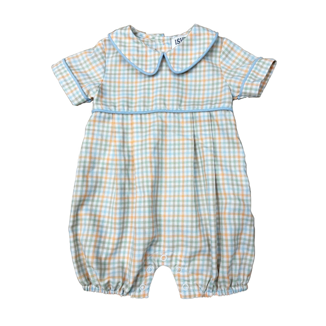 Fall Plaid Boy's Romper