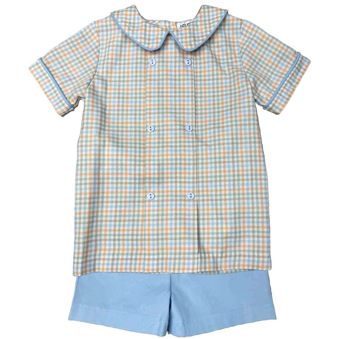 Fall Plaid Boy's Short Set