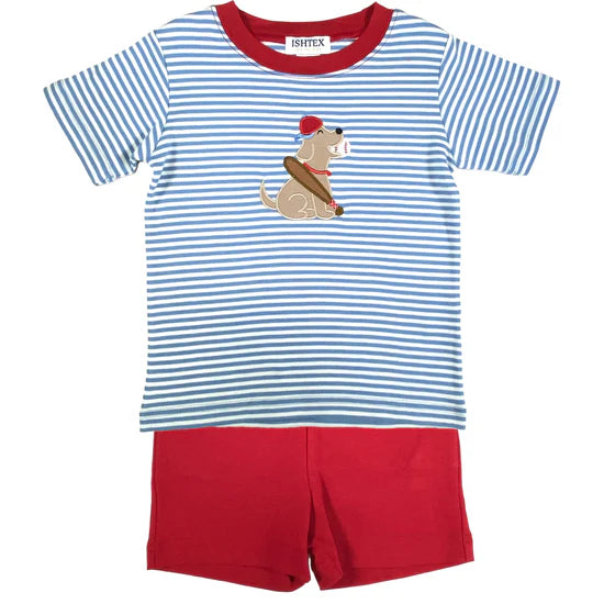 Baseball Dog Shorts Set