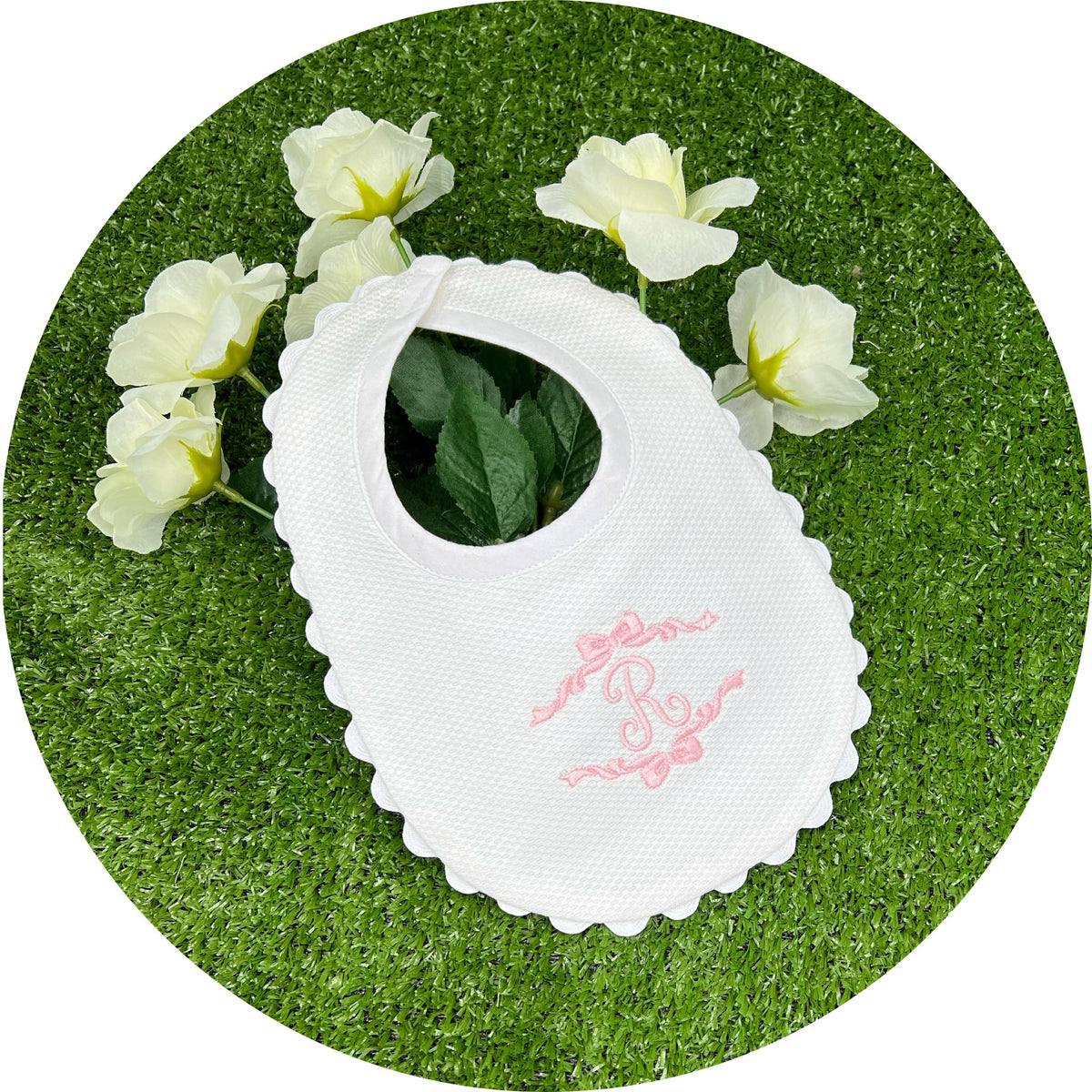 White Cotton Pique Infant Bib