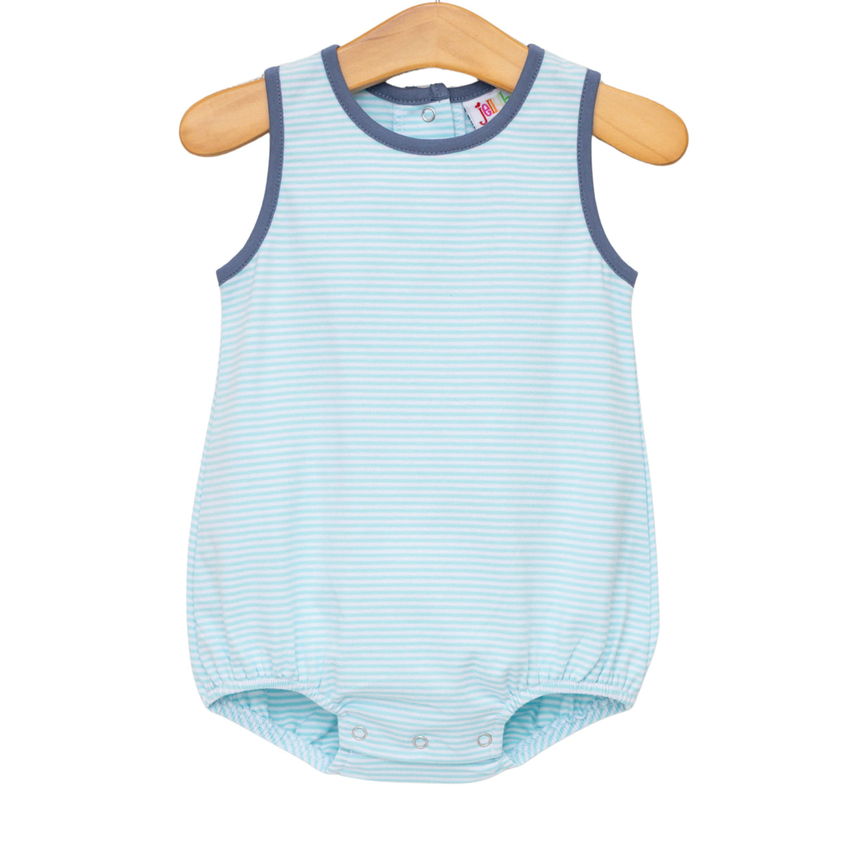 Avery Bubble - Aqua Stripe and Dusty Blue