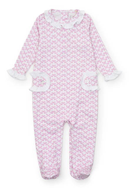Lucy Girls' Romper- Pretty Pink Bows