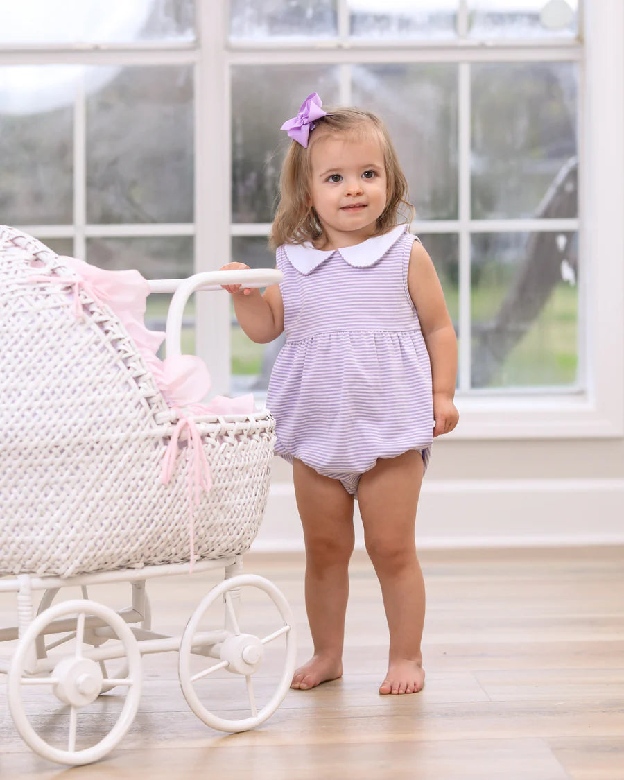 Charlotte Sleeveless Bubble - Lavender Stripe