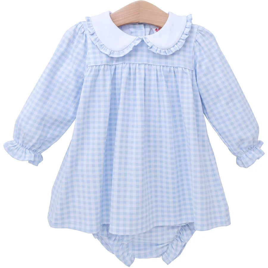 Catherine Diaper Set - Light Blue Gingham
