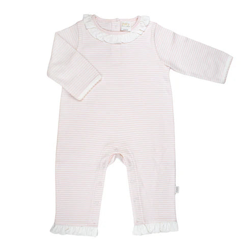 RUFFLE PINK STRIPE ROMPER