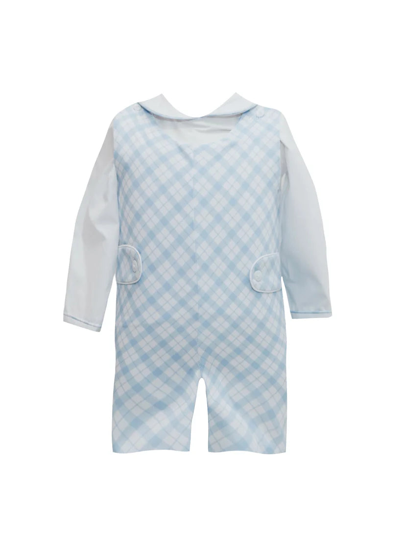 Krewe Kids Blue Plaid Jon Jon with Shirt