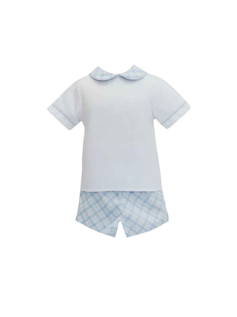 Krewe Kids Blue Plaid Collared Short Set