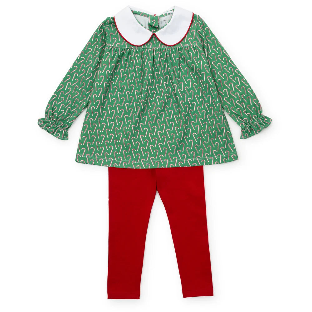 Morgan Set Girls' Legging Set - Candy Cane Lane