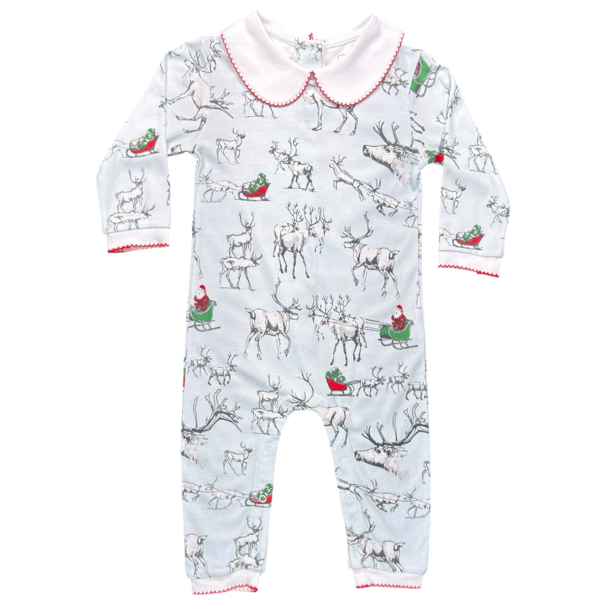 Footless Playsuit with Peter Pan Collar - Reindeer in Training