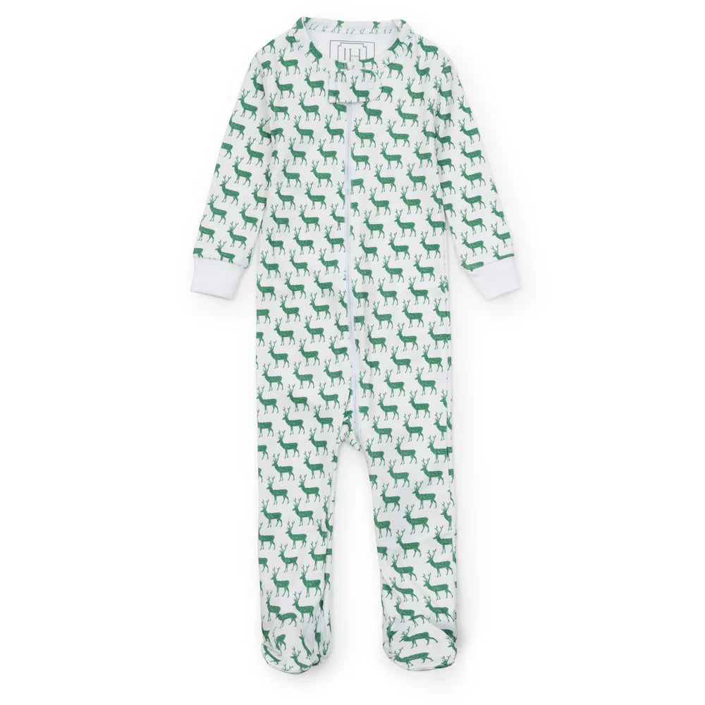 Lila and Hayes Parker Boys' Zipper Pajama - Woodland Deer
