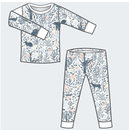 2-Piece Pajama Set - Woodland Animals