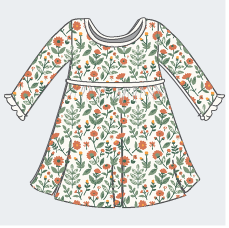 Long Sleeve Playtime Dress - Fall Floral