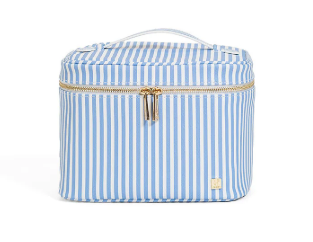 TRVL LUXE Vanity Train Case - Pimlico Stripe Chambray