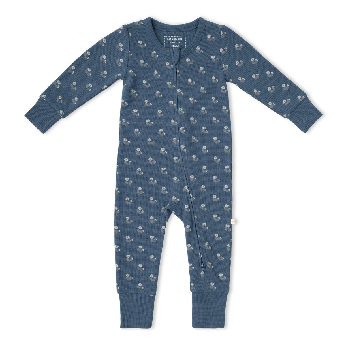 Organic 2-Way Zip Romper - Indigo Blossom