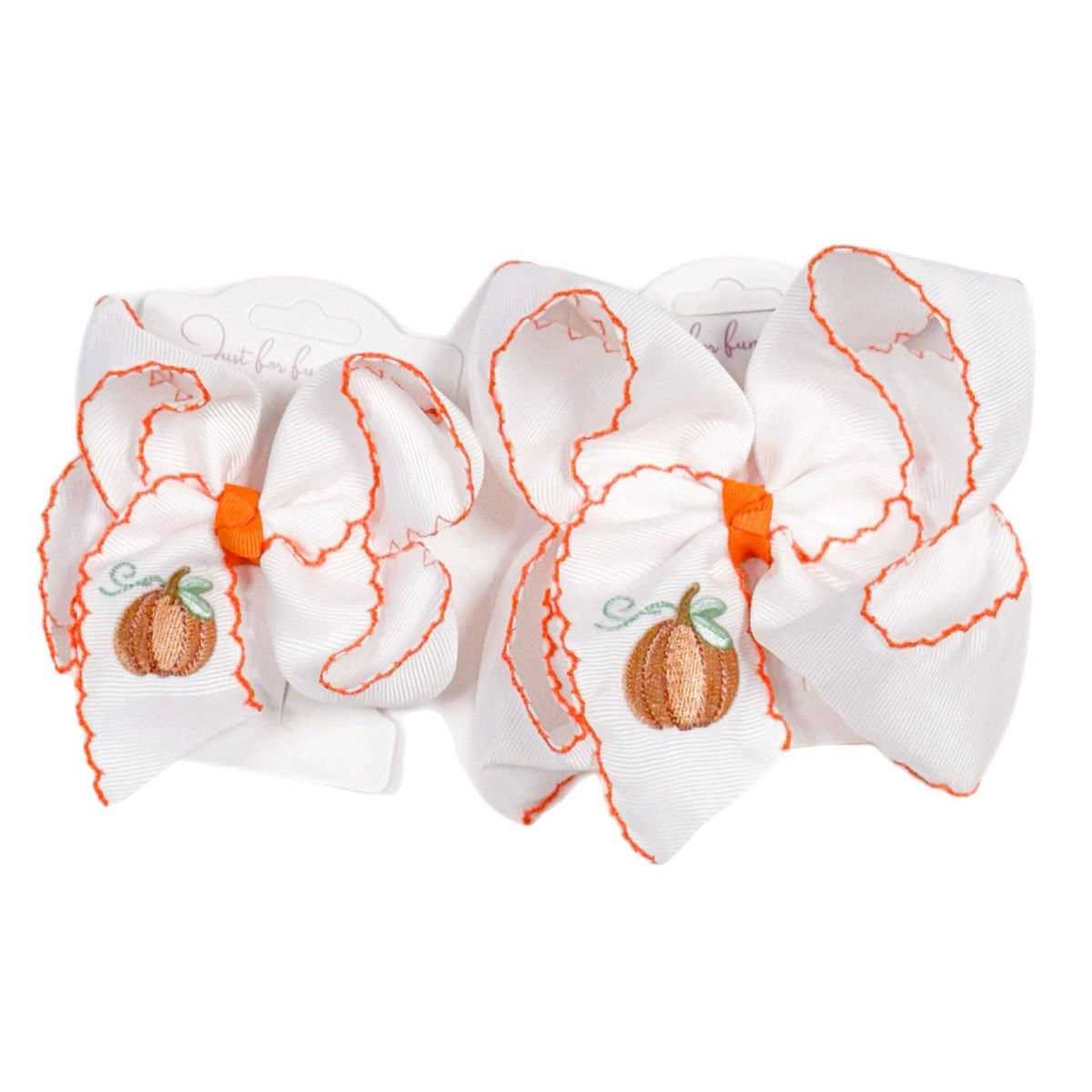Pumpkin Patch Embroidered Hair Bows