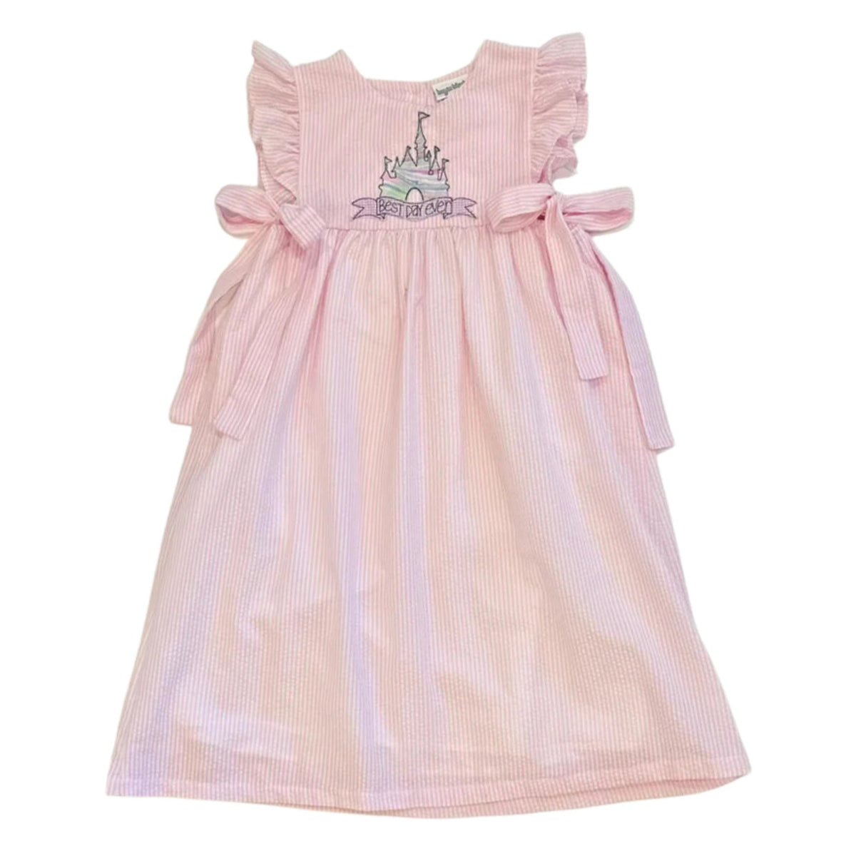 Seersucker Pink Side Tie Dress Seersucker Pink Side Tie Dress