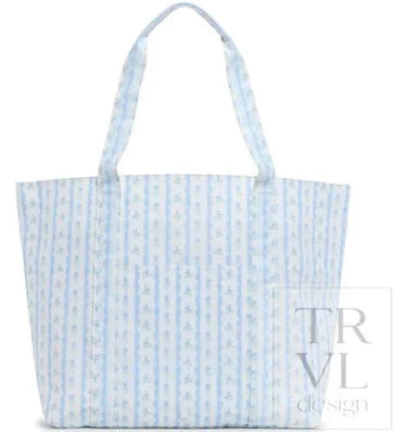 TRVL Jumbo Tote  - Ribbon Floral Blue
